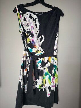 Diane von Furstenberg Silk Paint Splatter Wrap Dress - Size 4
